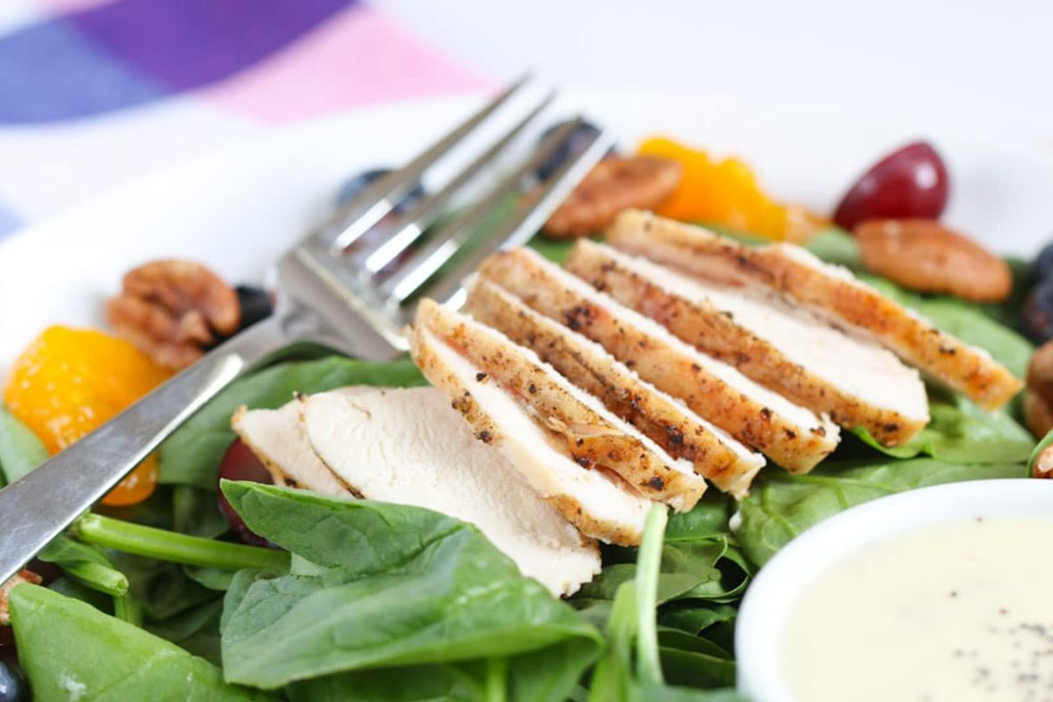 Dinner is served with a little Summer Poppy Seed Salad