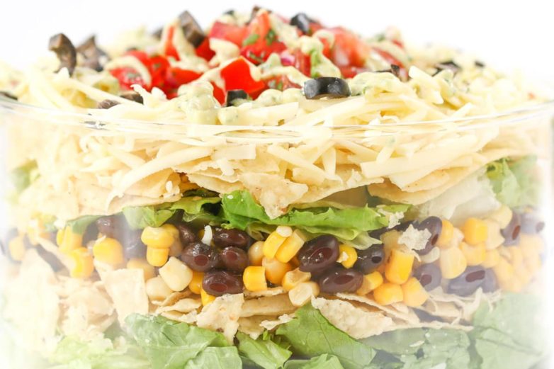 Just prepared 7 Layer Taco Salad