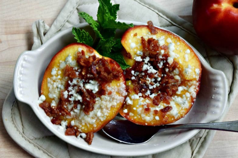 Just served Caramelized Nectarines with Blue Cheese & Bacon