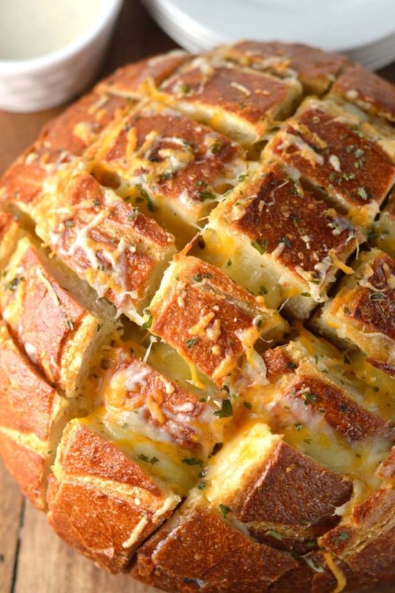 Sizzling hot Cheesy Ranch Pull Apart Bread