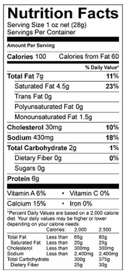 Gorgonzola Cheese Wheel Nutrition Facts