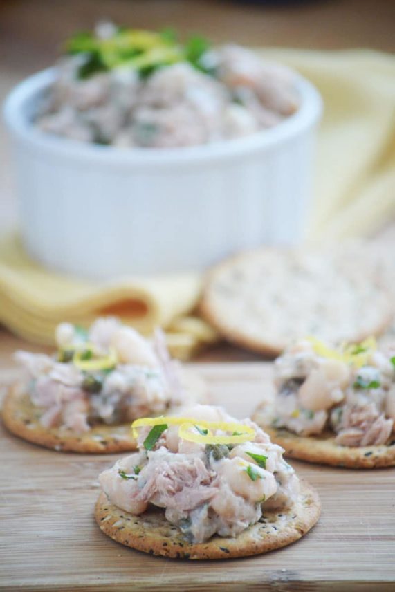 Serving up Mediterranean White Bean and Tuna Salad