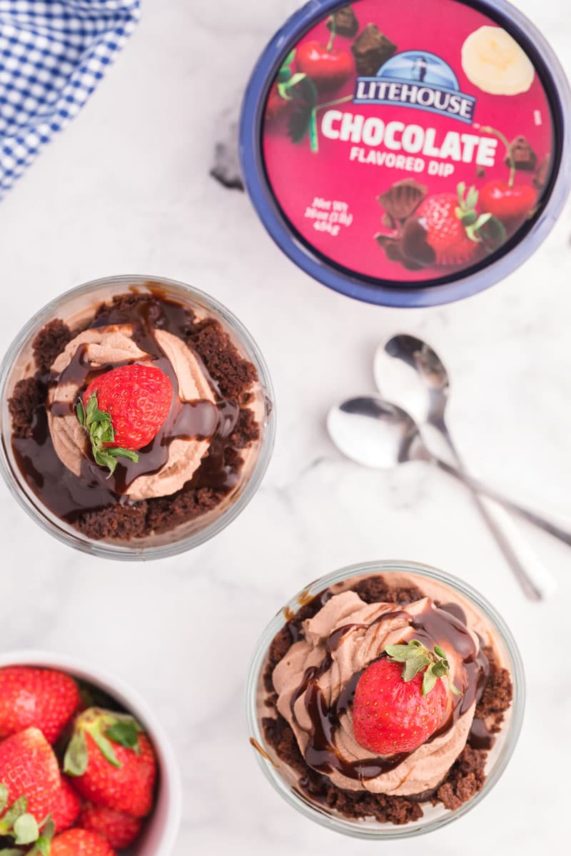 Freshly made Brownie Parfaits