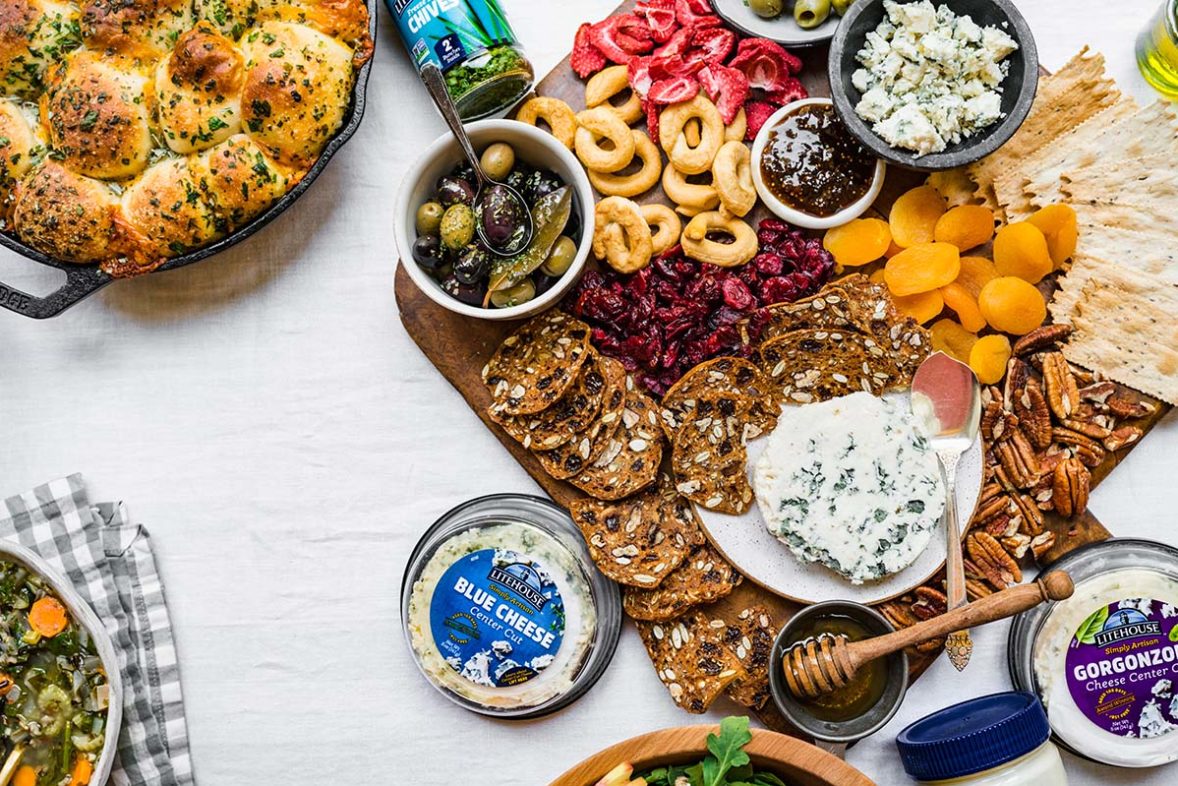 Fall Cheese Board made with tasty Simply Artisan Center Cut Cheeses