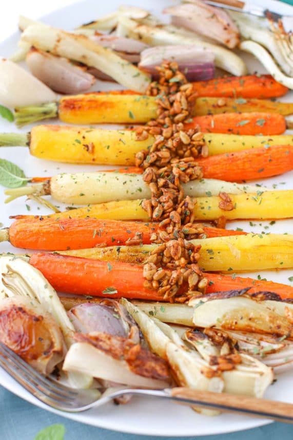 Just served Roasted Carrots, Shallots and Fennel with Mint