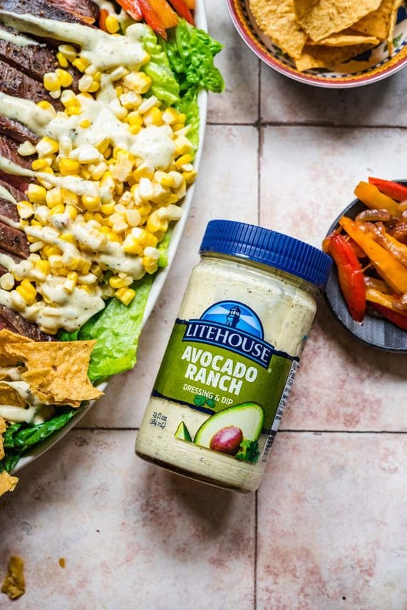 Litehouse Avocado Ranch for Steak Fajita Salad