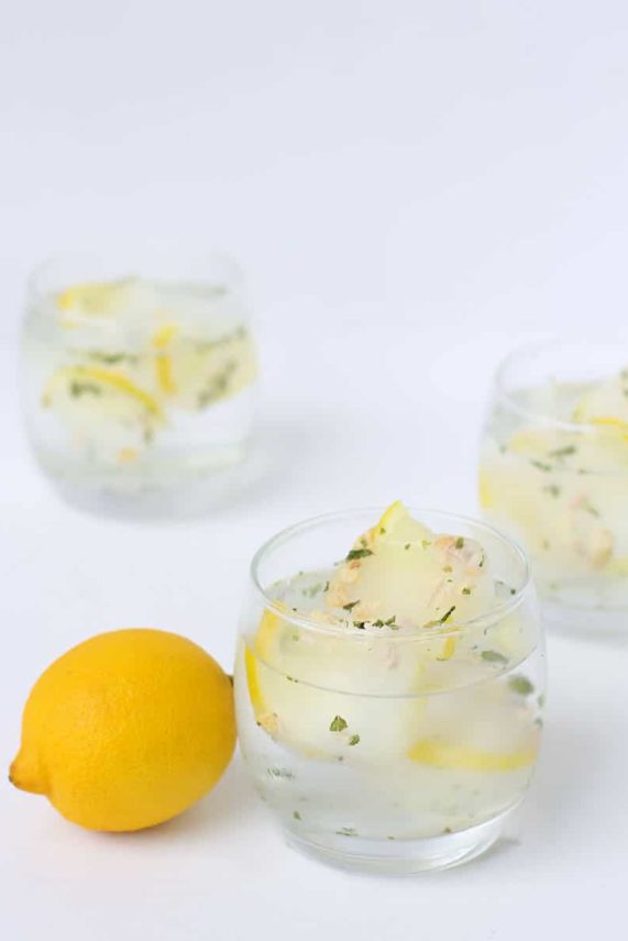 Enjoying a few Refreshing Lemon, Ginger and Mint Ice Cubes