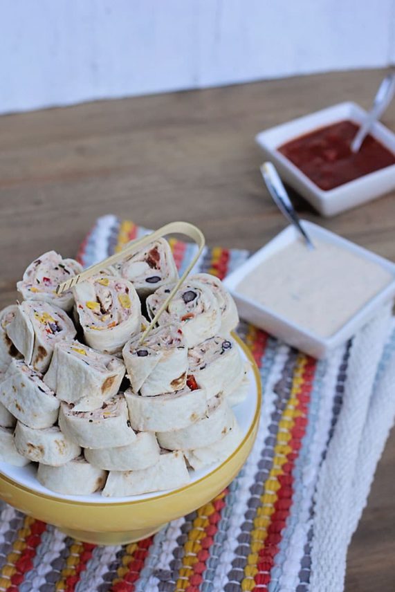Huge tray of Skinny Southwestern Chicken Roll Ups