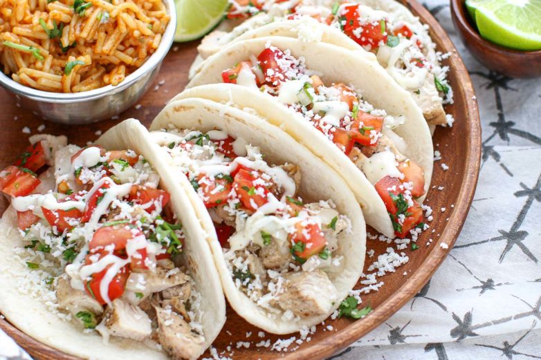 Freshly made Cilantro Lime Chicken Tacos